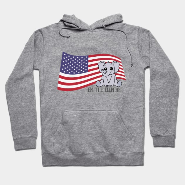 Proud to be An American Hoodie by Pearla Arts